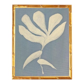 Original Framed Acrylic Botanical Painting, Organic Boho Art Floral Wall Art by Tatiana Duperault For Sale