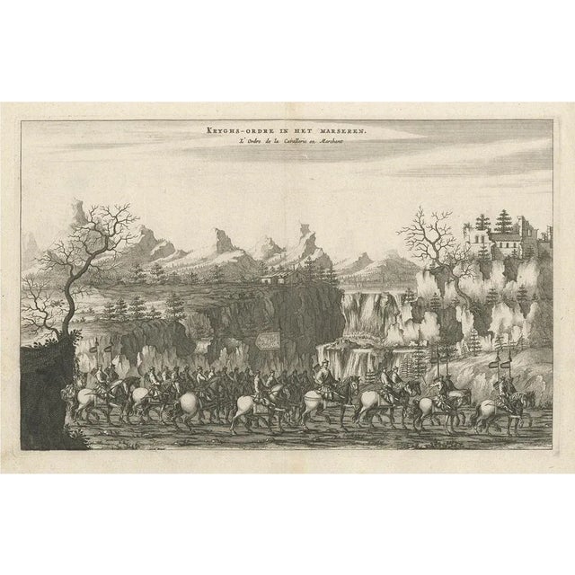 17th Century Depicting the Cavalry Marching in China, 1665, Paper For Sale - Image 5 of 5
