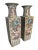 A large pair of 'canton famille rose' vases, 19th century. The japanese meiji vases depict samurai warriors surrounded by...