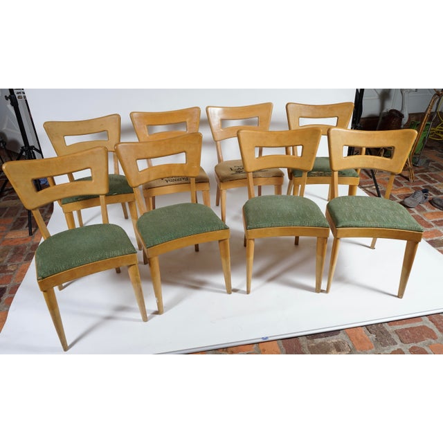 Wood Vintage Heywood Wakefield "Dog Bone" Dining Chairs Set of 8 For Sale - Image 7 of 9