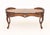 Rococo Style Marquetry Inlaid Walnut Coffee Table, the top inlaid with scrolling floral motifs and above carved wood...