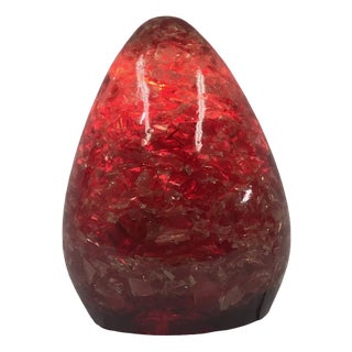 Red Fractal Resin Table Lamp, 1970s For Sale