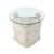 Alabaster Pair of Tessellated Mactan Stone Side Tables With New Round Glass Tops For Sale - Image 8 of 13