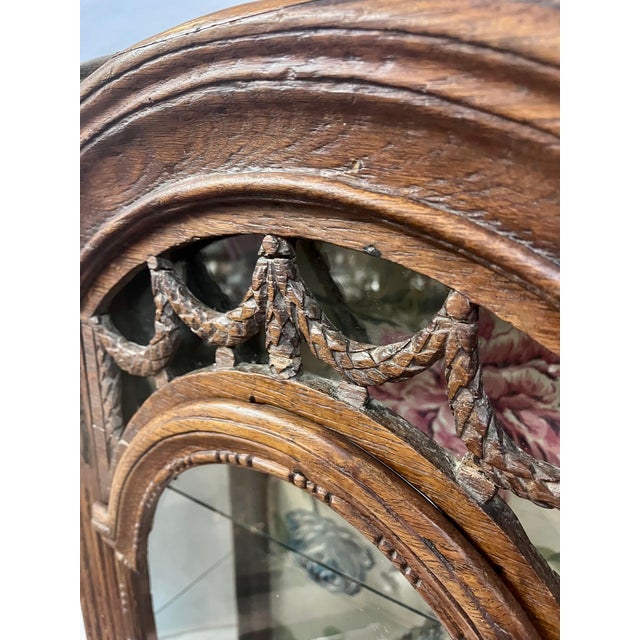 Antique French Oak Ornate Curio Display Cabinet For Sale - Image 10 of 18