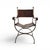 This striking pair of early 20th century Savonarola chairs features sculptural metal frames paired with richly aged...