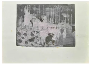 Ramón Sánchez Cascado, Abstract Composition, Original Mixed Media on Paper, 1961