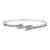 Vintage Style Emerald and Diamond Sterling Silver Bangle Bracelet For Sale