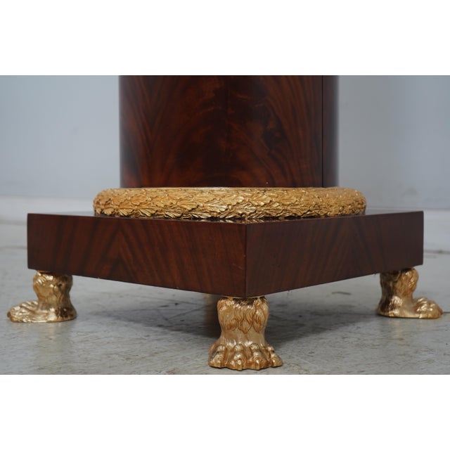 French Empire Bronze Mounted Marble Top Mahogany Pedestal For Sale - Image 11 of 12