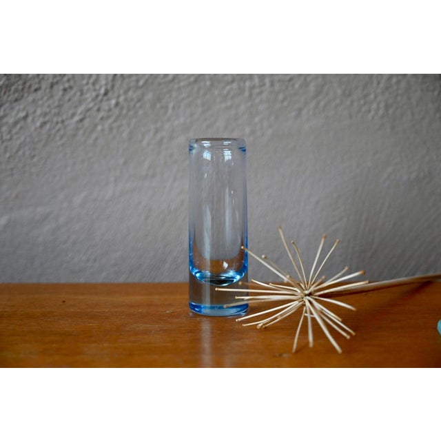 Glass Scandinavian Modernist Danish Glass Bud Vase in Blue Glass, 1950s For Sale - Image 7 of 7