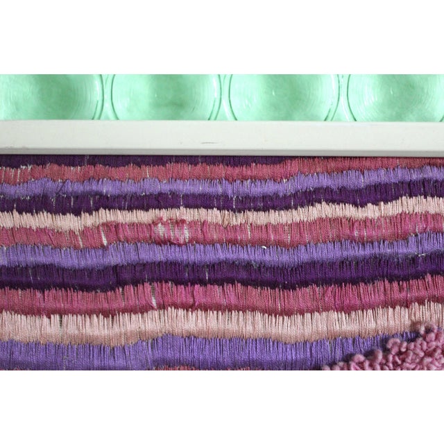 Textile 1970s Purple Fiber Textile Art, Framed For Sale - Image 7 of 11