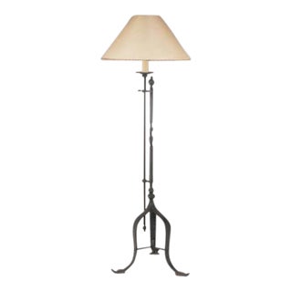 Elias Wrought Iron Floor Lamp by Murray's Iron Works For Sale