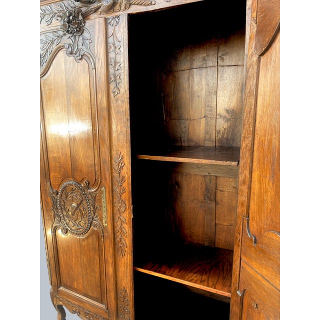 Antique French Louis XV Armoire For Sale In Los Angeles - Image 6 of 7