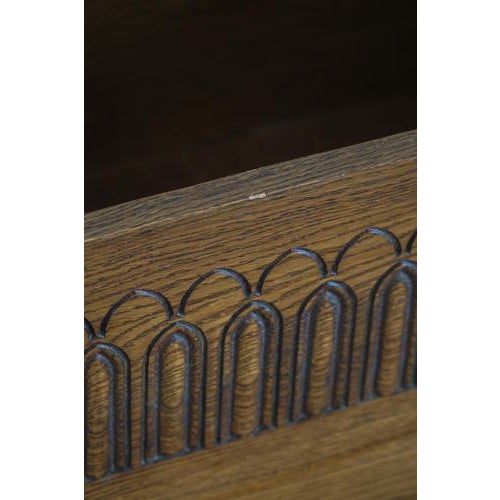Mid 20th Century Danish Modern Oak Chest with Decorative Relief Carving, 1950s For Sale - Image 12 of 18
