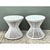 White Vintage White Stick Rattan Hourglass Tables - A Pair For Sale - Image 8 of 12
