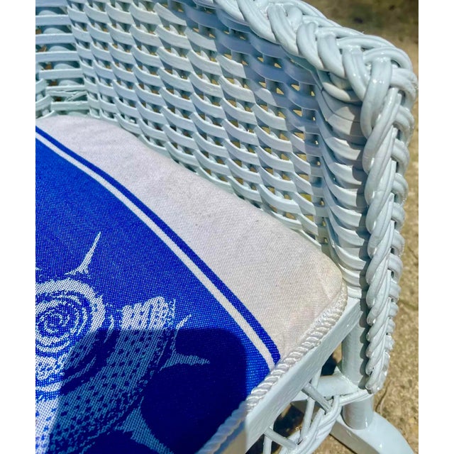 Mid 20th Century Nantucket White Wicker Children's Rocking Chair For Sale - Image 5 of 6