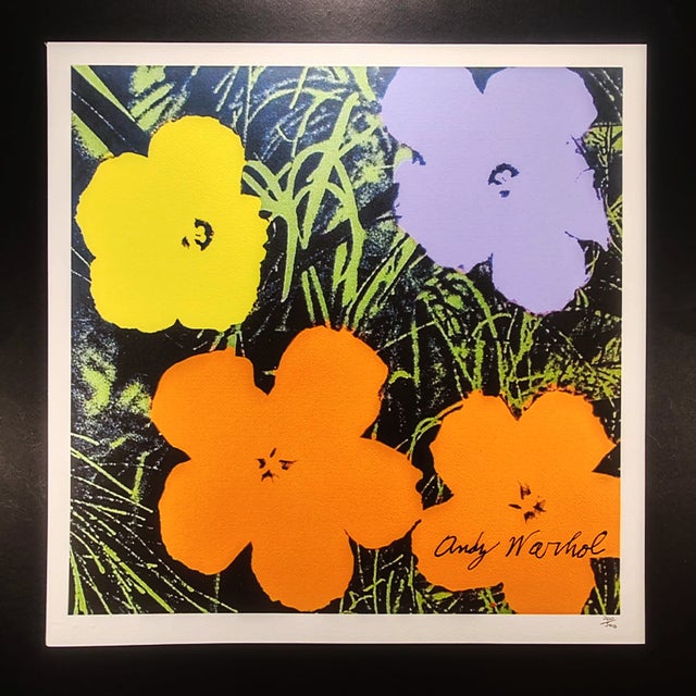 Andy warhol "flowers" limited edition lithograph by cmoa. limited edition lithograph n 200 / 500 - numbers signed in...