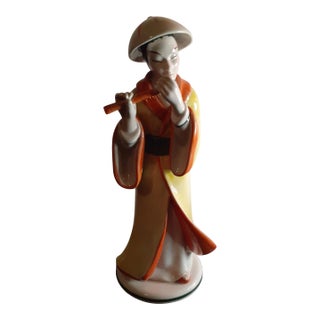 Vintage Fine Porcelain Kimono Japanese Musical Figurine, Made in Italy For Sale