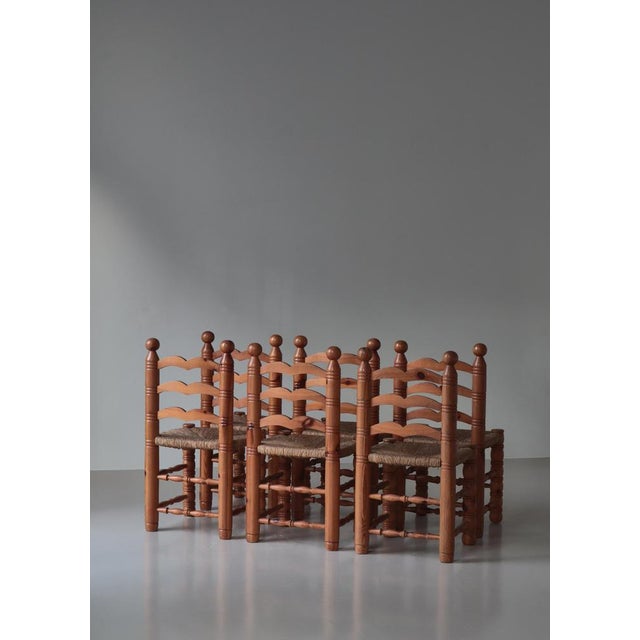 Vintage Swedish Dining Chairs in Seagrass and Pinewood, 1970s, Set of 6 For Sale - Image 9 of 18