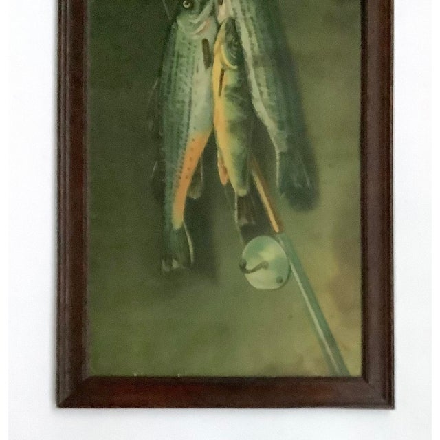 Cabin Circa 1930s Catch of the Day Lithograph For Sale - Image 3 of 5