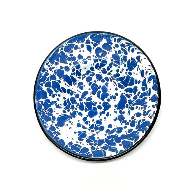 Chalky Blue Vintage Wall Plate Curation - Group of 7 For Sale - Image 11 of 12