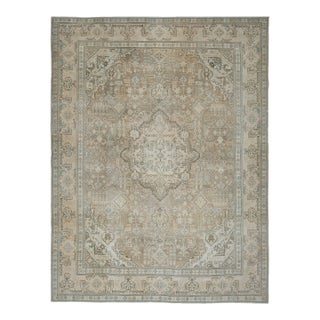 1970s Vintage Persian Handknotted Wool Brown Oversize Area Rug For Sale