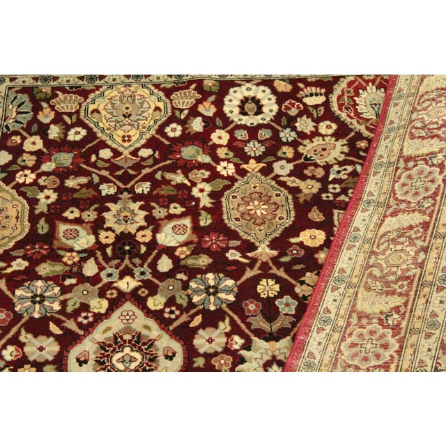 Textile Shabby Chic 1990's Tabriz Pak-Persian Red/Gold Wool Rug - 4'1'' X 6'1''V For Sale - Image 7 of 9