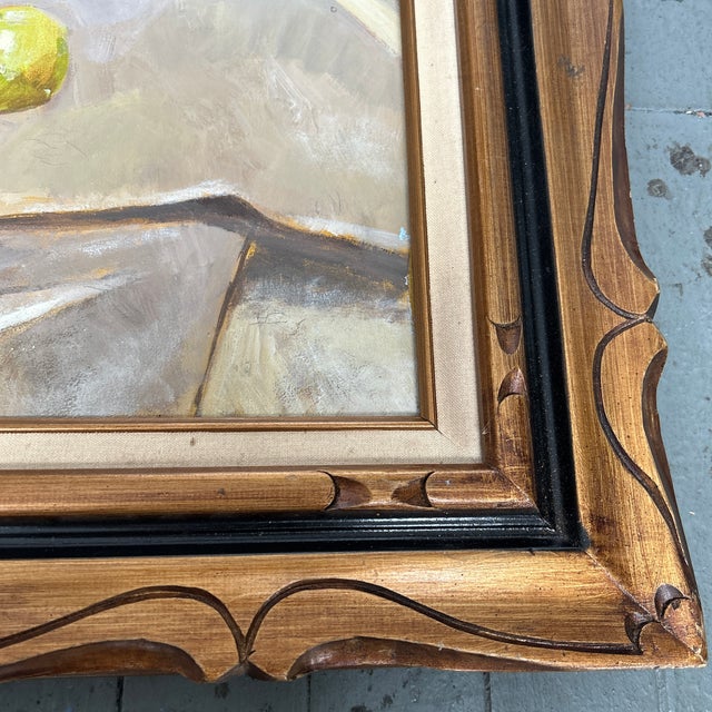 1950’s Original Abstract Still Life With View Painting on Canvas For Sale - Image 4 of 6