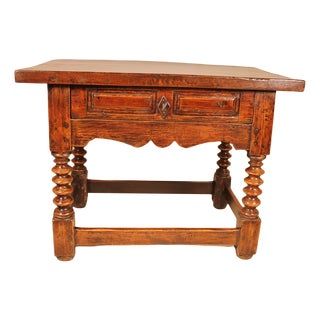 Renaissance Spanish Walnut Occasional Table, 1600s For Sale