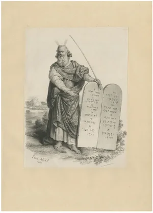 Léon Noël, Moses with the Ten Commandments, Lithograph, 1844