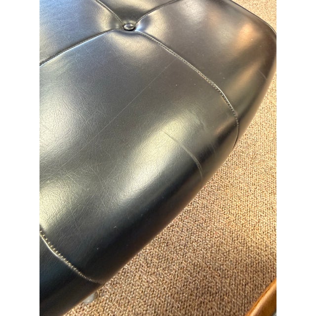 Mid Century Modern Attributed Heywood Wakefield Naugahyde Swivel Lounge Chair With Ottoman Model 710d 1960’s For Sale - Image 10 of 11
