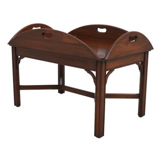 Henkel Harris Walnut Chippendale Butler Coffee Table For Sale