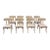 White-Washed Klismos Dining Chairs With Walnut Saber Legs, Dark Brown Woven Leather Seats and Custom Cushions - Priced Per Chair For Sale