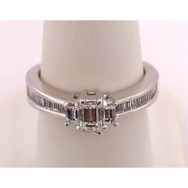 14 Karat White Gold Engagement Ring 0.75 Total Diamond Weight For Sale - Image 9 of 9