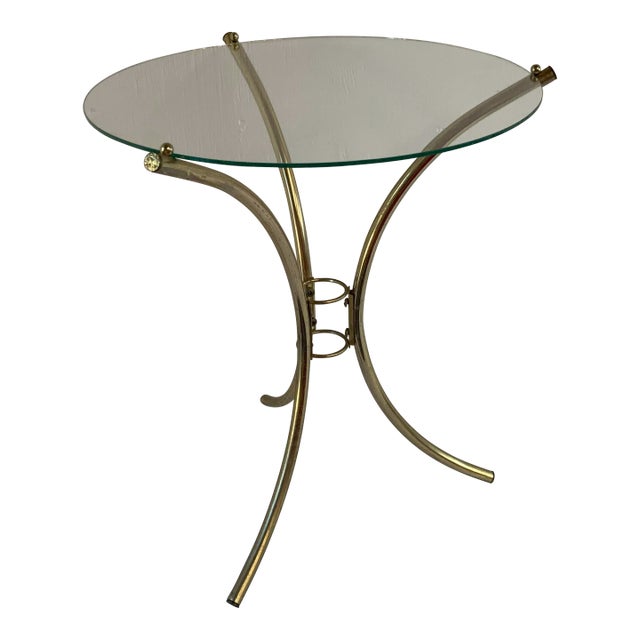 Mid Century Metal Base With Glass Top For Sale