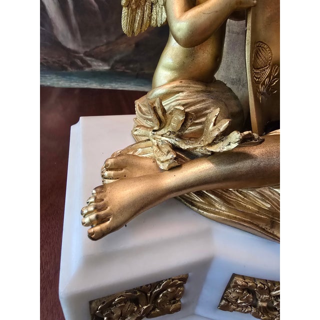 Metal Antique French Louis Xv Museum Cherub Putti Clock For Sale - Image 7 of 9