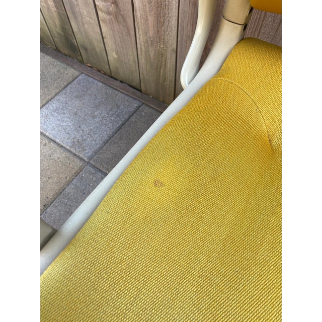 Yellow Vintage Mid-Century Steelcase Yellow Rolling Office Desk Arm Chair For Sale - Image 8 of 13