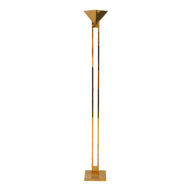 Vintage Geurge Kovacs Brass Glass and Lucite Floor Lamp For Sale