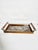 A French Art Deco tray from the 1940s, crafted from wood and glass marquetry. Rectangular in shape, it features a...