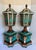 Plastic Pair Lam Lee Group Neoclassical Style Turquoise & Copper Lidded Urn Mantel Vases For Sale - Image 7 of 12