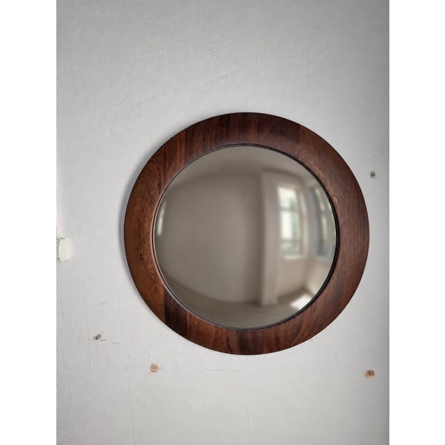 Mid-Century Modern Large Handcrafted Convex Mirror in Wood from Rampel Designs, 1990s For Sale - Image 3 of 8