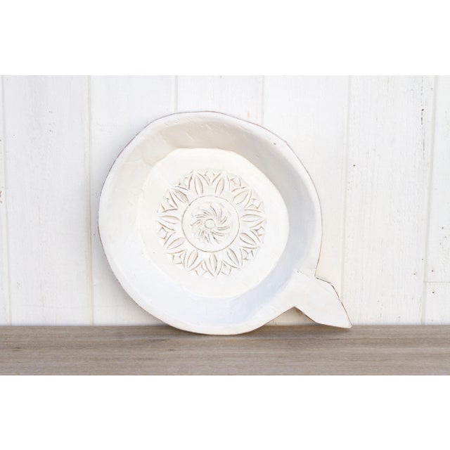 Wood Ahir Vintage White Dough Bowl For Sale - Image 7 of 9