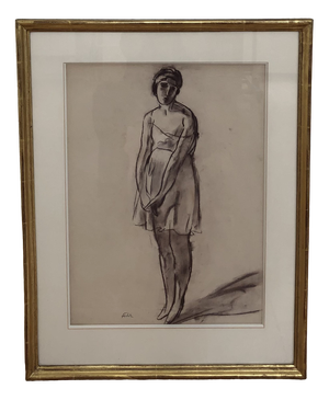 Henri Fehr, La Moue, Pencil on Paper, Framed