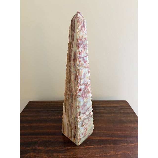 Neoclassical Solid Marble Green and Brown Obelisk For Sale - Image 11 of 13