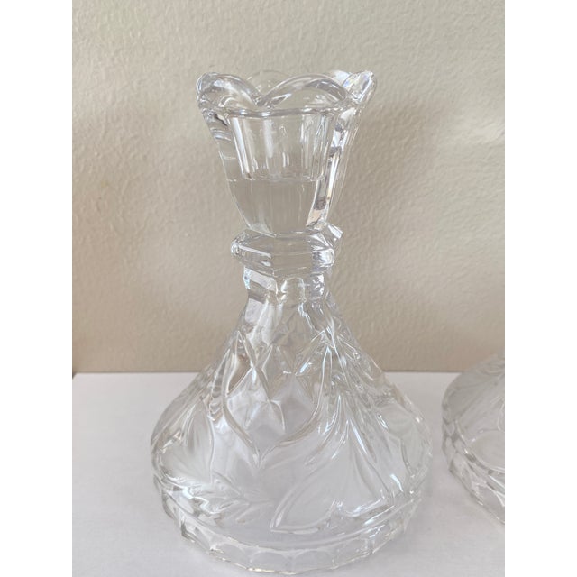 Art Deco Molded Glass Candlesticks, France, 1930, Set of 2 For Sale - Image 10 of 15