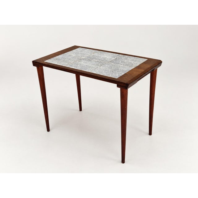 Rosewood Nesting Tables with Ceramic Tiles, Denmark, 1960s, Set of 3 For Sale - Image 9 of 18