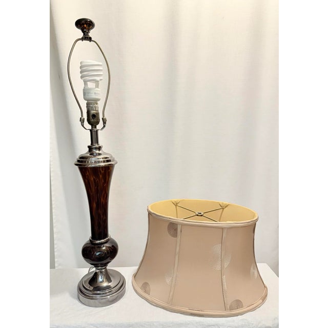 Bernhardt Late Twentieth Century Amber Faux Tortoise Shell Table Lamp For Sale - Image 4 of 8