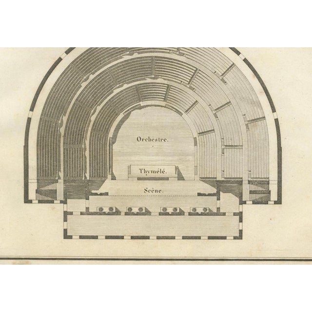 Tardieu, Ancient Greek Theatre Architectural Plan by Ambroise 1825, Engraving For Sale - Image 6 of 9