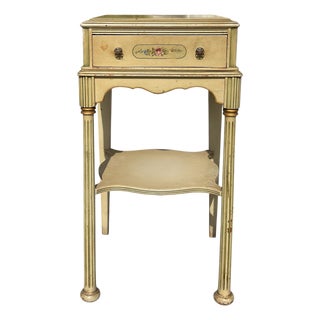 Art Deco French Painted Nightstand Side Table For Sale