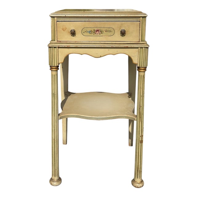 Art Deco French Painted Nightstand Side Table For Sale