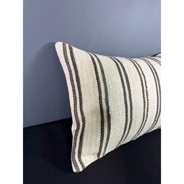 Contemporary Turkish Hemp Pillow Cushion Natural Beige Brown Pillow Cushion Cover 16" x 24" For Sale - Image 3 of 4